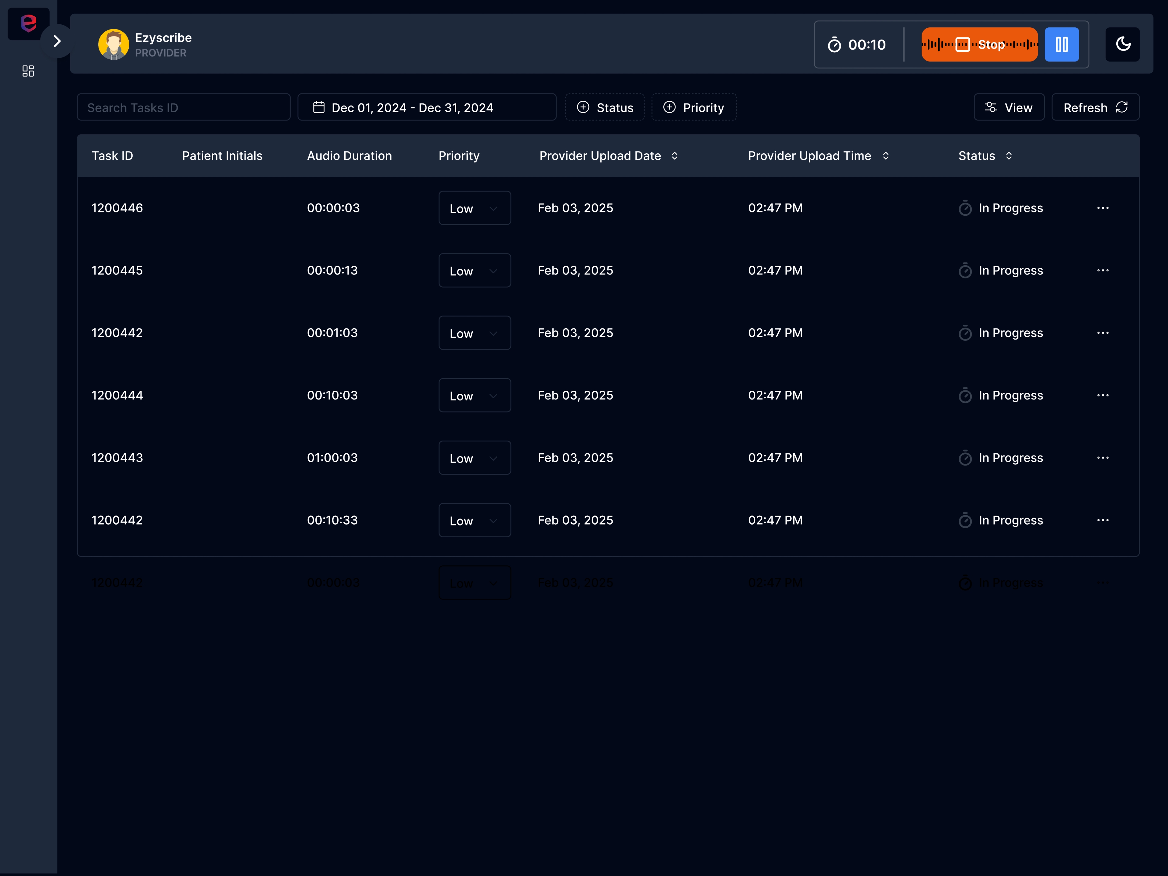 Dashboard View
