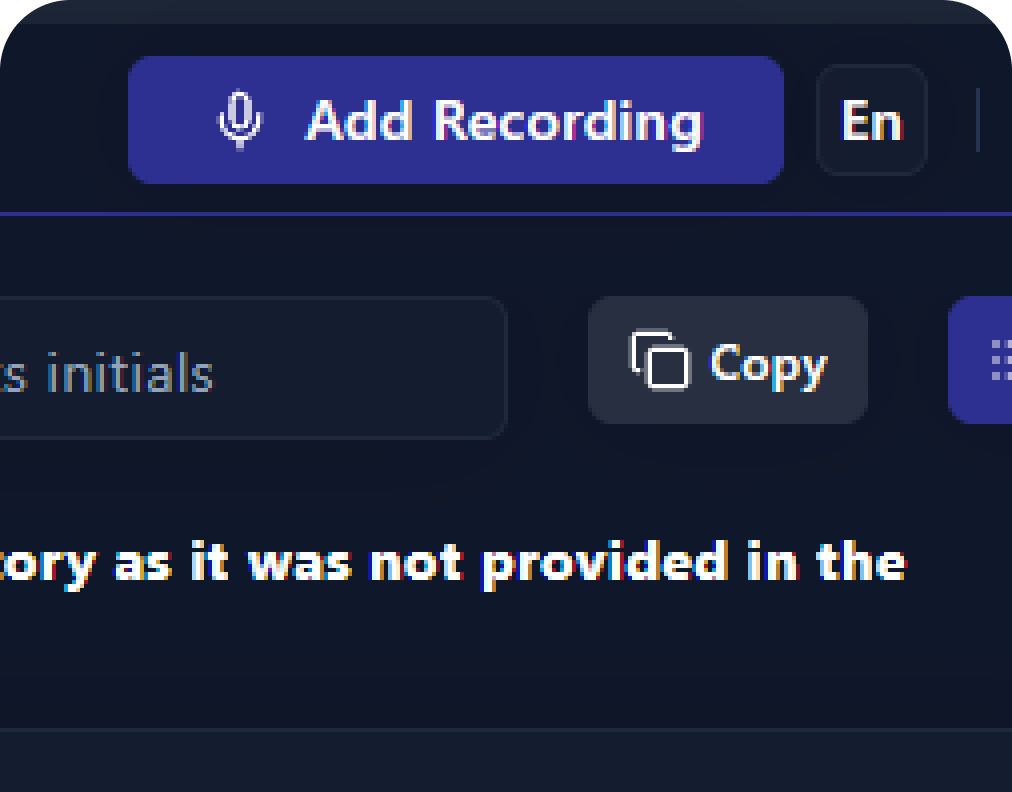 dashboard add record button