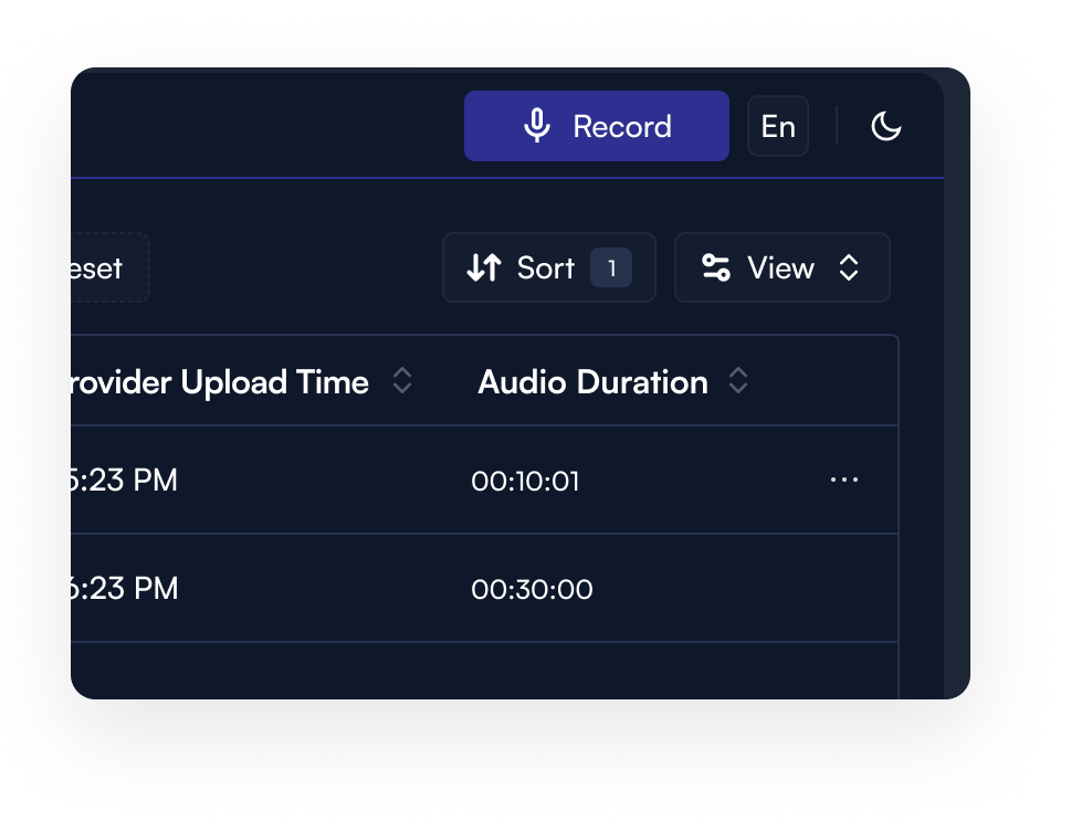dashboard record button