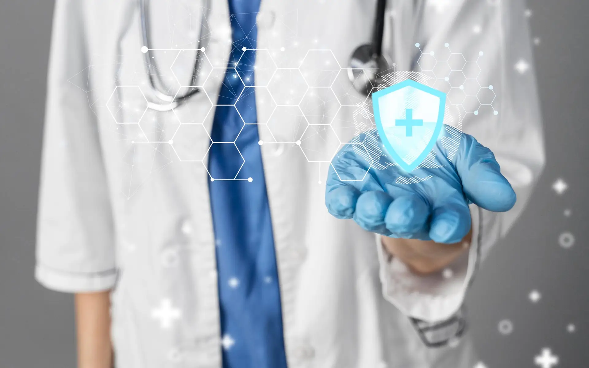 medical banner with doctor wearing glove scaled