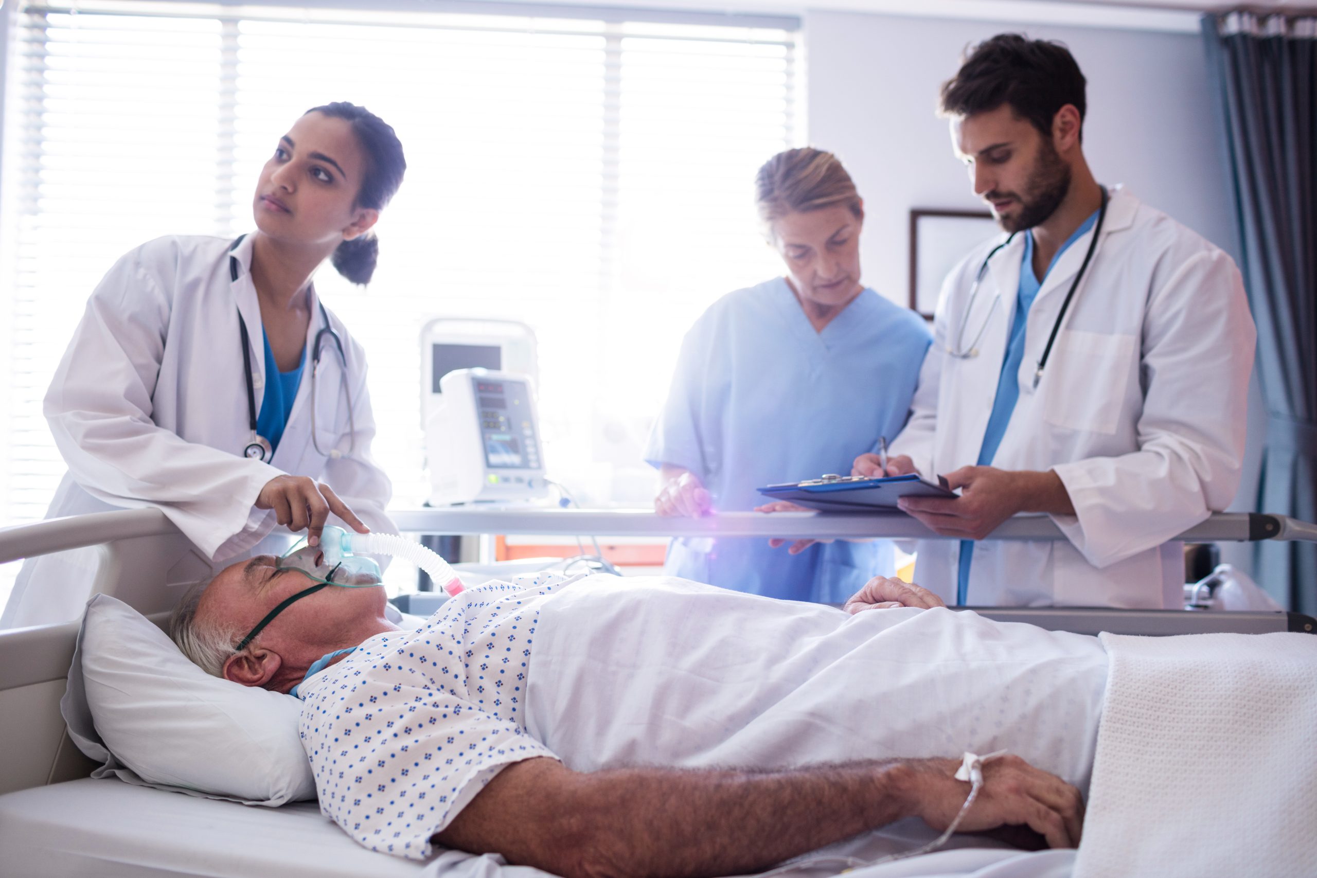 female doctor putting oxygen mask patient face scaled